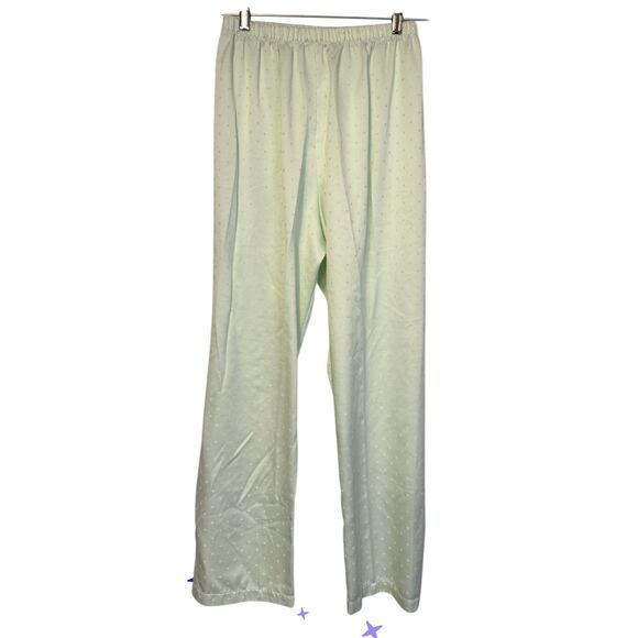 Miss Elaine Women’s Pajama Set Size M Light Green Faint Polka Dots 2-Pieces - Picture 7 of 10